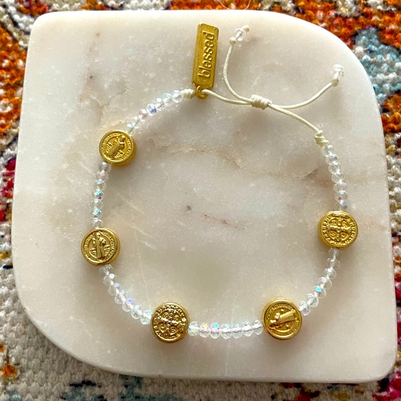 My Saint My Hero Gratitude Blessing Bracelet in Gold - Picture 2 of 2